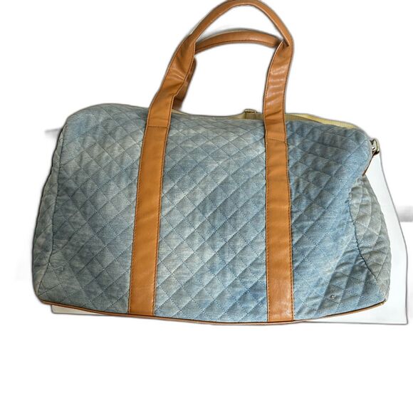 Luv Betsey by Betsey Johnson Duffle Bag Denim w/ Kitsch Patches - Picture 9 of 9